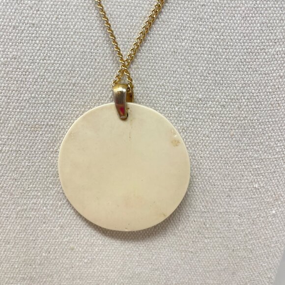 Vintage Mushroom Pendant Necklace Groovy 70s Long Length Chain Gold-Tone - Picture 8 of 9
